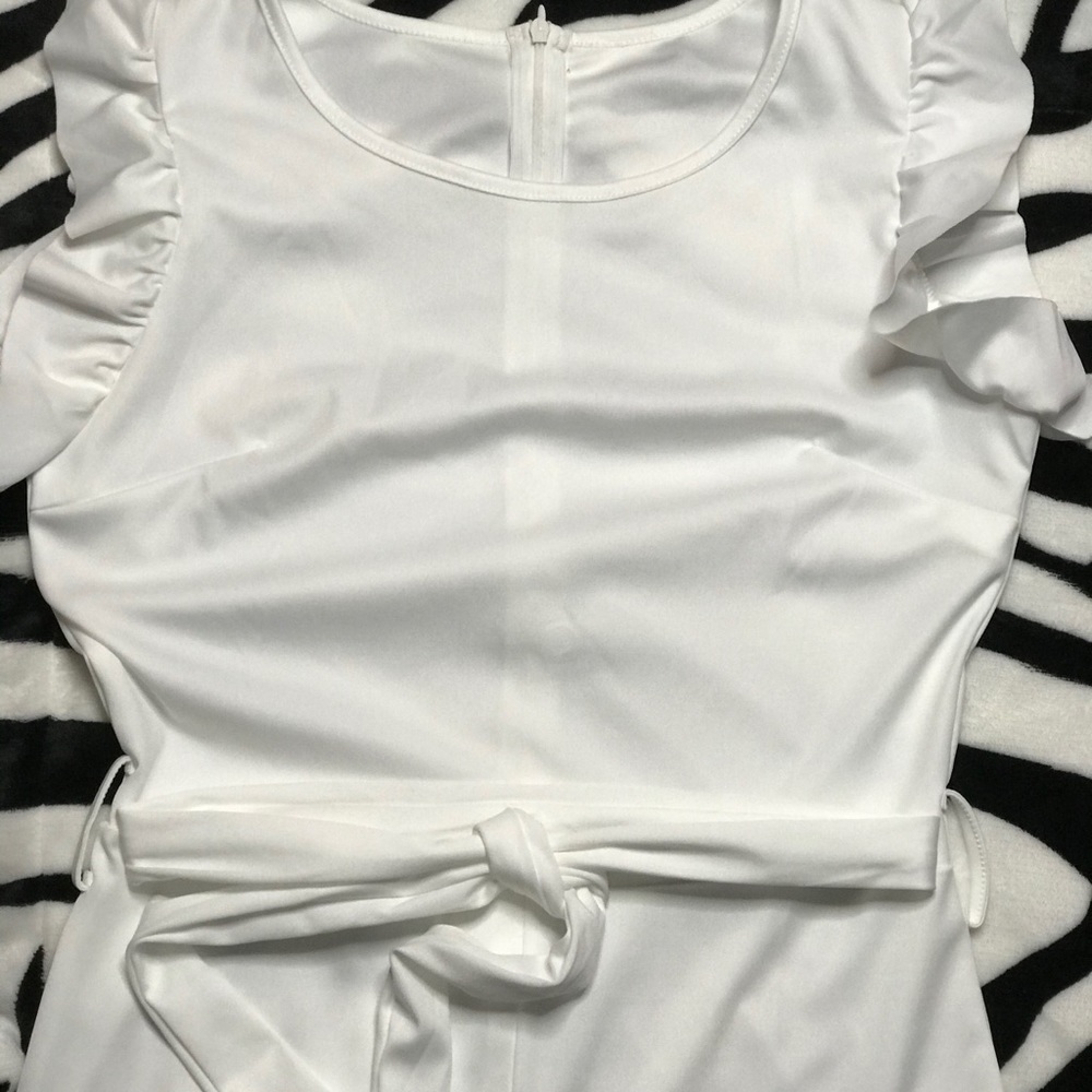 White Ruffled Jumper